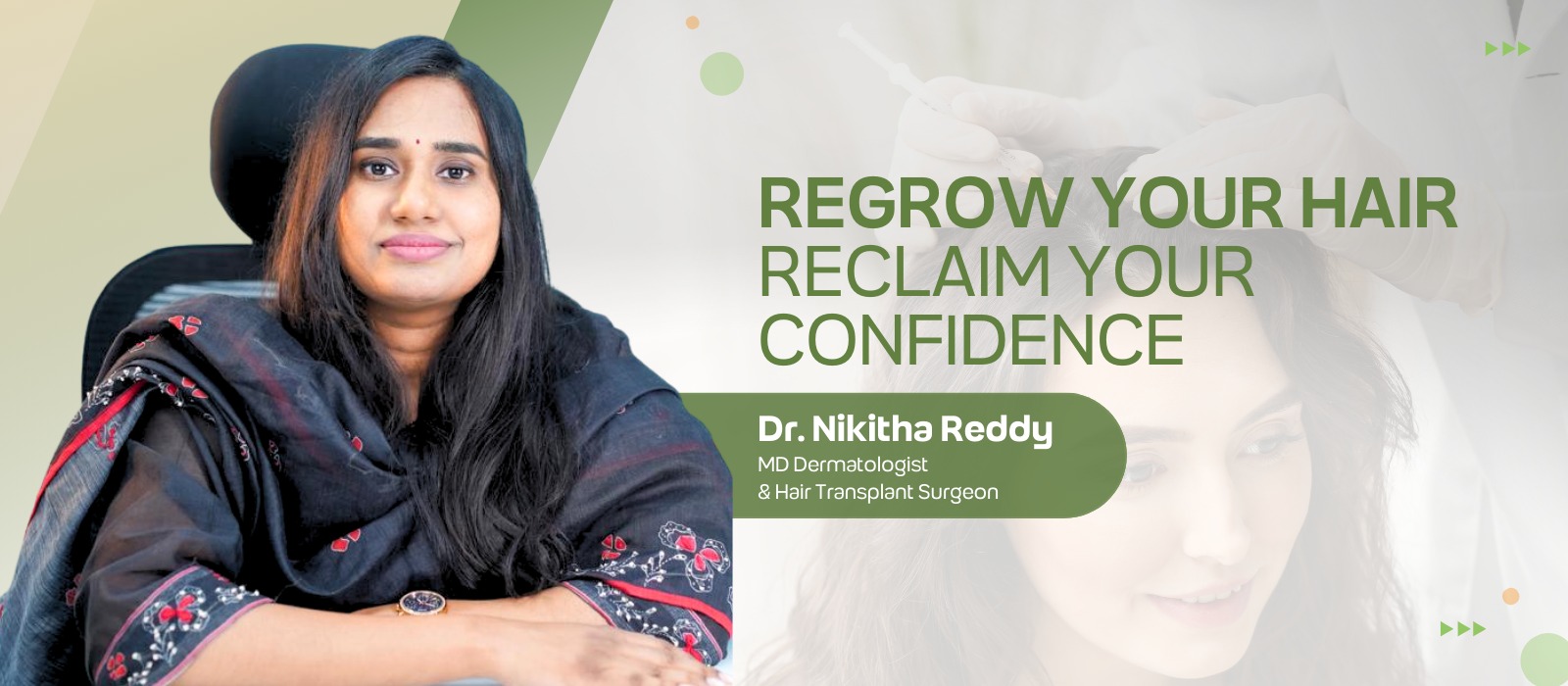 Dr. Nikitha Reddy hair transplant clinic in Hyderabad – DermaHT, Kokapet